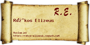 Rákos Elizeus névjegykártya